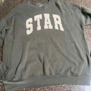 Starcycle Olive Green Women's Star Crewneck Sweatshirt Size L Cyclist Bicycle
